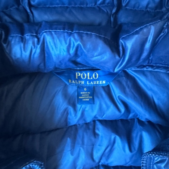 Polo Ralph Lauren Girl Navy Blue Winter hooded Jacket size 5 - Picture 4 of 7